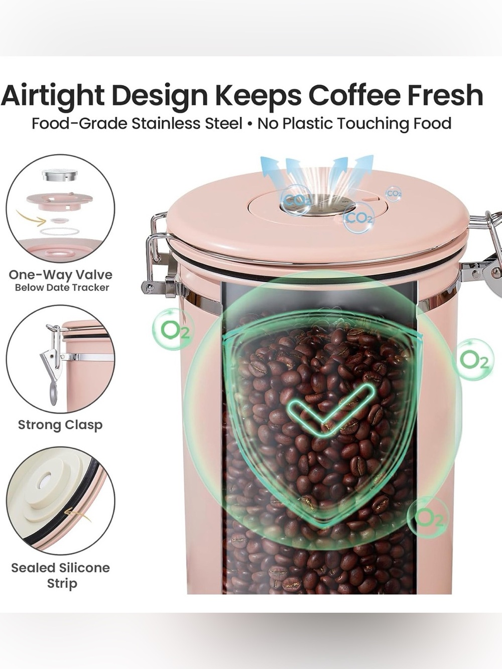 Coffee Canister with Scoop - Picture 7 of 8